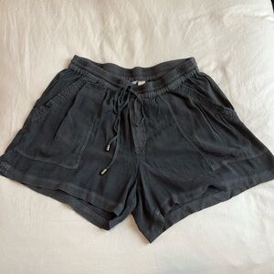 Anthropologie Hei Hei Charcoal Gray High-Waist Drawstring Shorts
